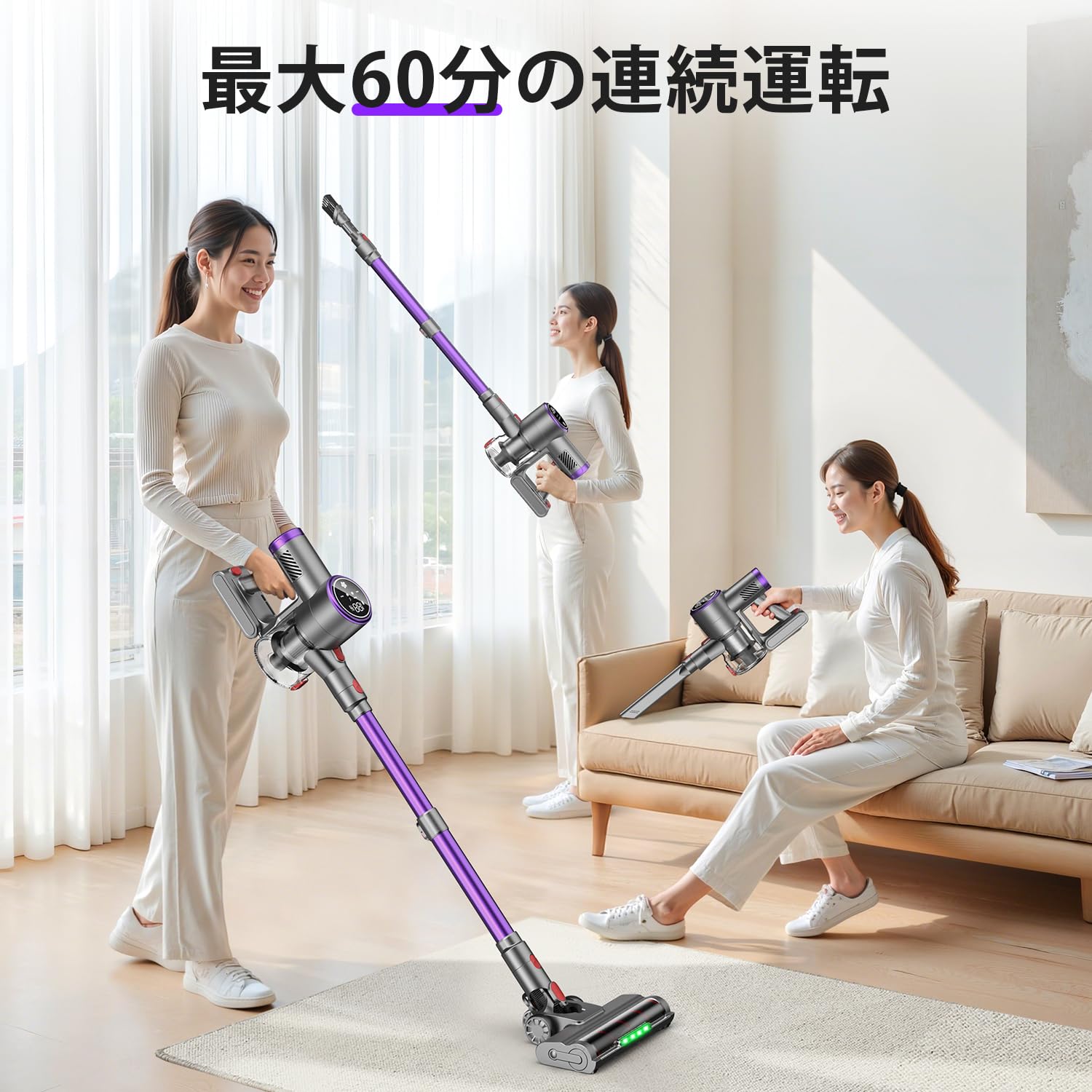 Amazon.co.jp: Laoynd Cordless Vacuum Cleaner, 125 kPa, Super